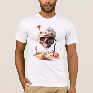 Totenkopf in der Wüste Stoner Rock Design T-Shirt