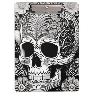 Totenkopf mit Ornamenten Clipboard