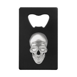 Totenkopf, Schädel silber 3D-Optik -