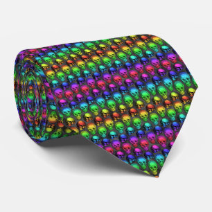Totenköpfe und Regenbogen-Sonnenblumen Motiv 9 Tie