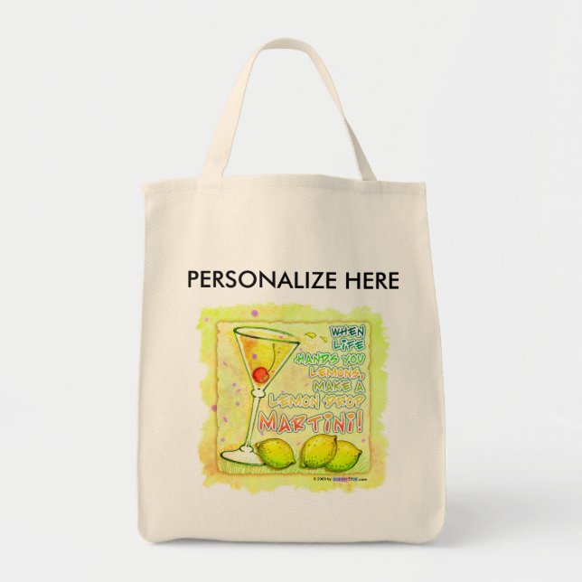 Totes, Grocery - Lemon Drop Martini Tote Bag (Front)