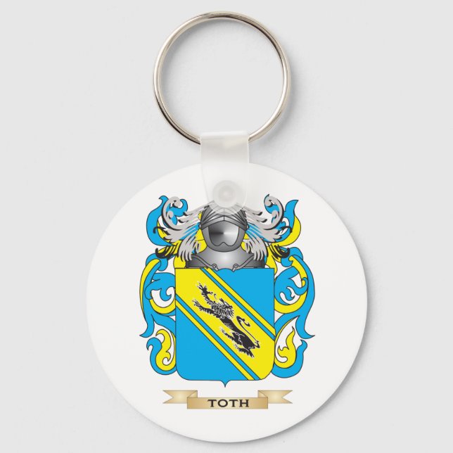 Toth Family Crest (Coat of Arms) Key Ring (Front)