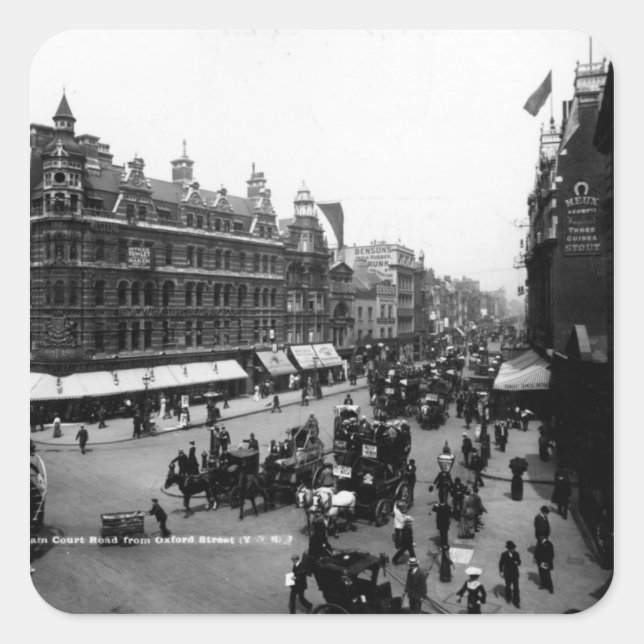 Tottenham Court Road from Oxford Street, Square Sticker (Front)