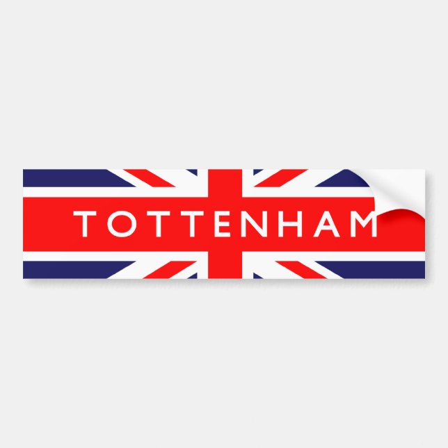 Tottenham UK Flag Bumper Sticker (Front)