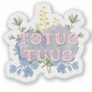 Totus Tuus Catholic Marian Floral Sticker