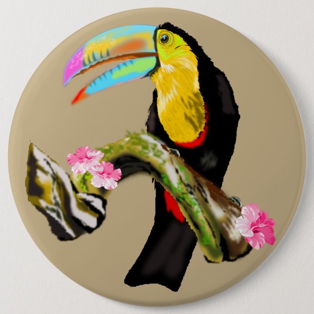 Toucan 3 6 cm round badge (Front)