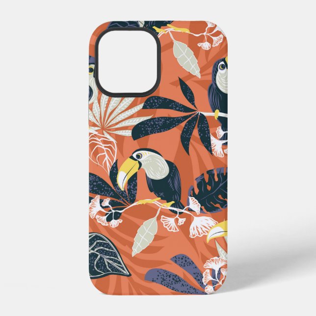 toucan and jungle seamless pattern iPhone case (Back)