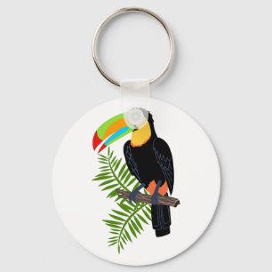 TOUCAN AND PALM LEAVES KEY RING