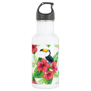 Toucan and tropical bouquet 532 ml water bottle