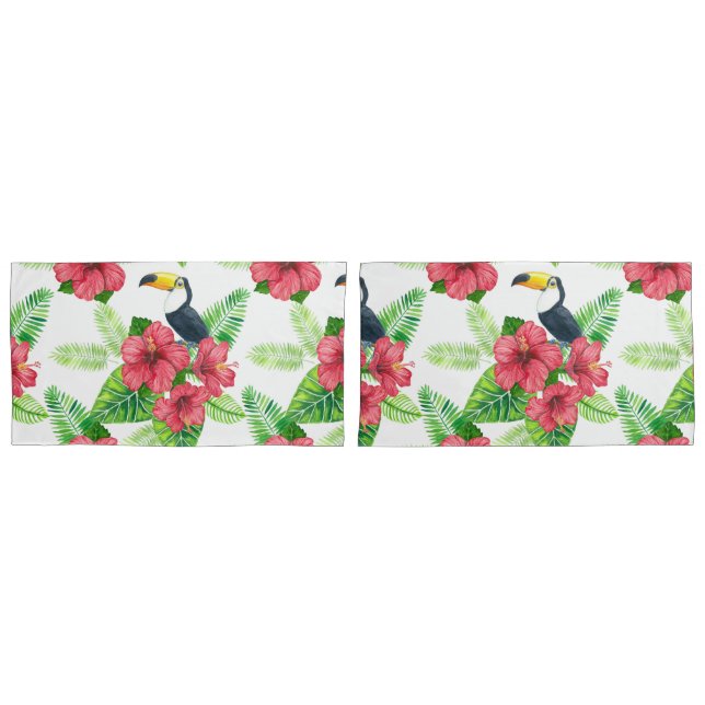 Toucan and tropical bouquet pillowcase (Front-Set)