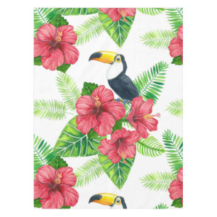 Toucan and tropical bouquet tablecloth