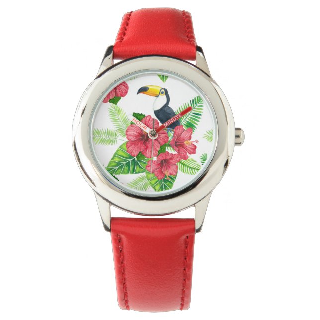 Toucan and tropical bouquet watch (Front)