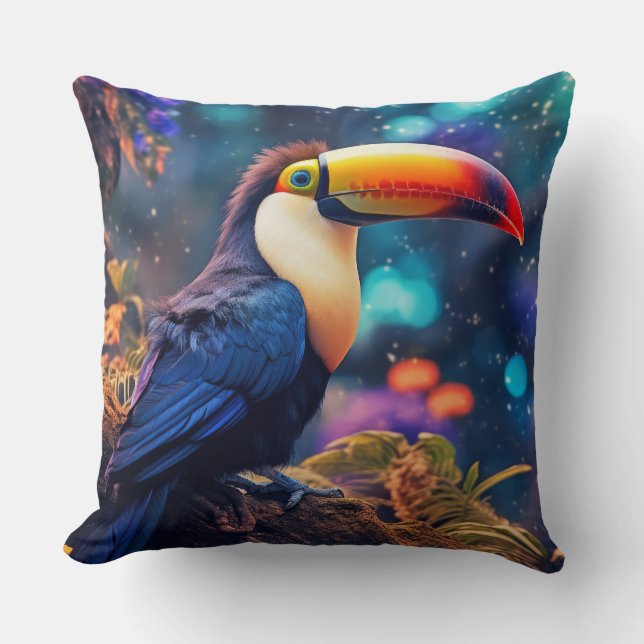 Toucan Animal Bird Wildlife Wilderness Colourful Cushion (Front)