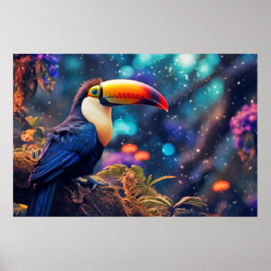 Toucan Animal Bird Wildlife Wilderness Colourful Poster