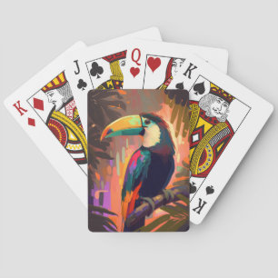 Toucan Animal Portrait Painting Wildlife Outdoors  Playing Cards