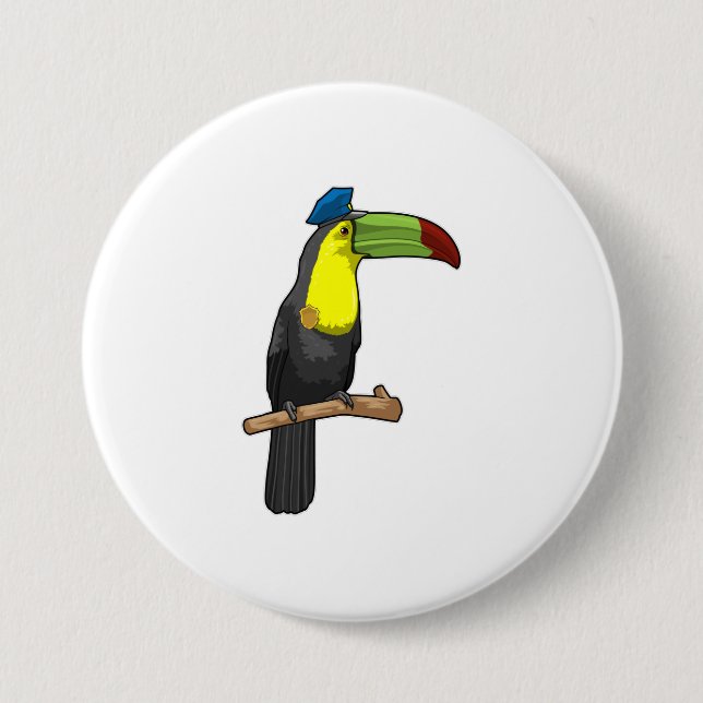 Toucan as Police officer Police 7.5 Cm Round Badge (Front)