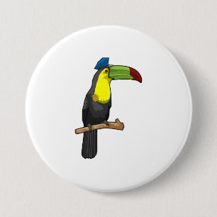 Toucan as Police officer Police 7.5 Cm Round Badge