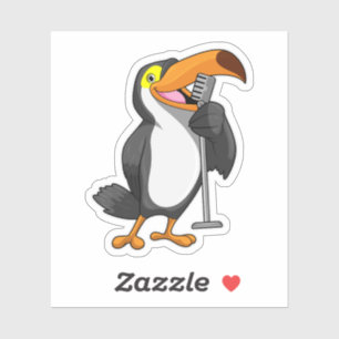 Toucan at Music with Microphone
