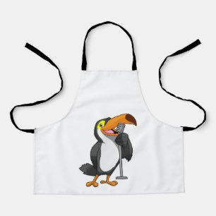 Toucan at Music with Microphone Apron
