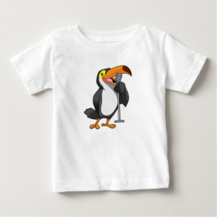 Toucan at Music with Microphone Baby T-Shirt