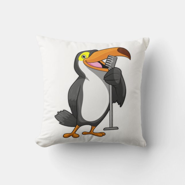 Toucan at Music with Microphone Cushion (Front)