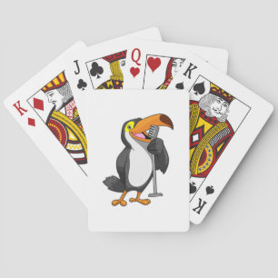 Toucan at Music with Microphone Playing Cards