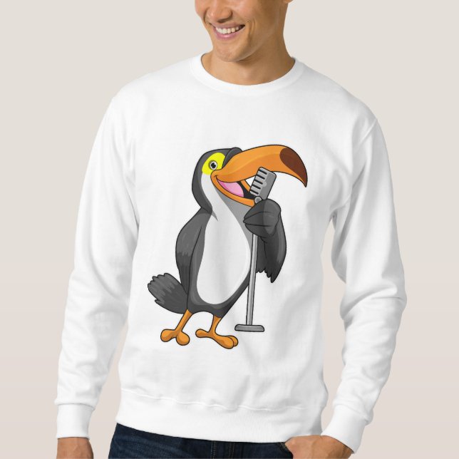 Toucan at Music with Microphone Sweatshirt (Front)