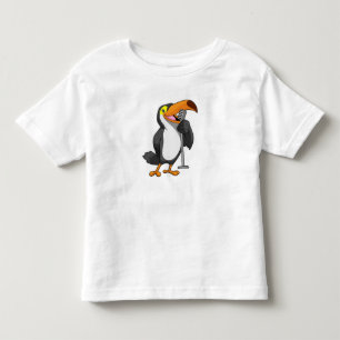 Toucan at Music with Microphone Toddler T-Shirt