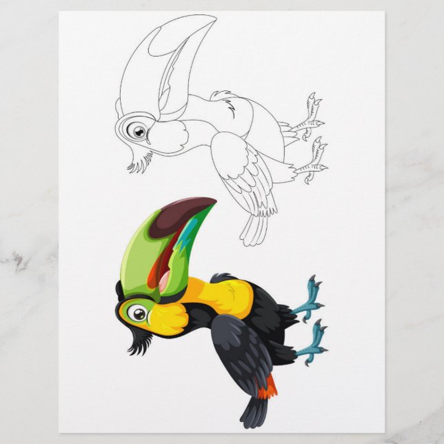 toucan bird colouring page (Front)