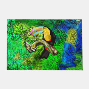 Toucan Bird - Drawing - Choose Your Colour / Text Doormat
