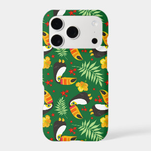 Toucan Bird Green Leaves Orange Red Flower