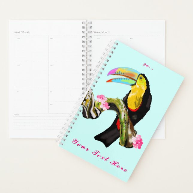Toucan Bird Planner Custom Text / Year (Display)