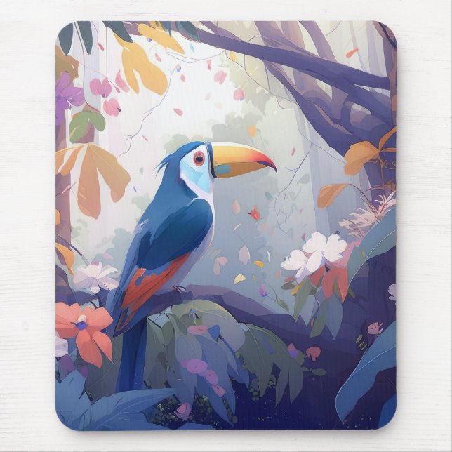 Toucan Bird Portrait Animal Painting Wildlife Free Mouse Mat (Front)