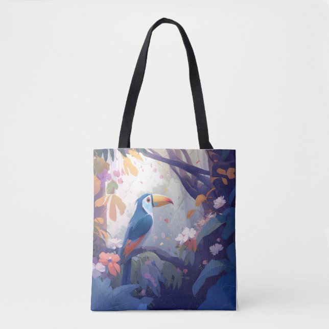 Toucan Bird Portrait Animal Painting Wildlife Free Tote Bag (Front)