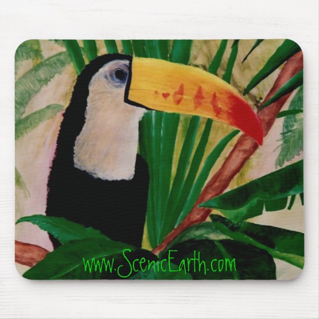 Toucan Bird Tropical Jungle Bird Mouse Pad Art (Front)
