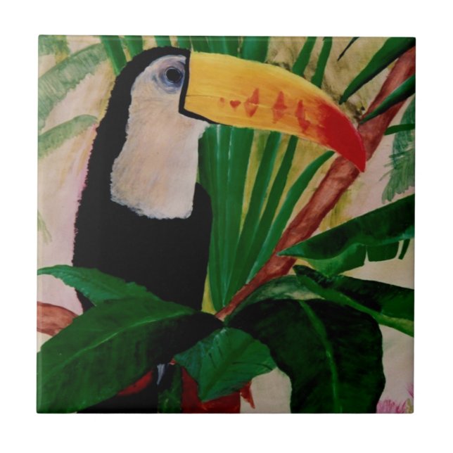 Toucan Bird Wildlife Jungle Tropical Tile Artwork (Front)