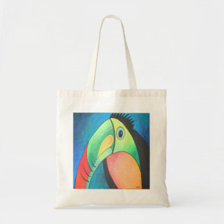 Toucan Childlike Cartoon Painting Tote Bag