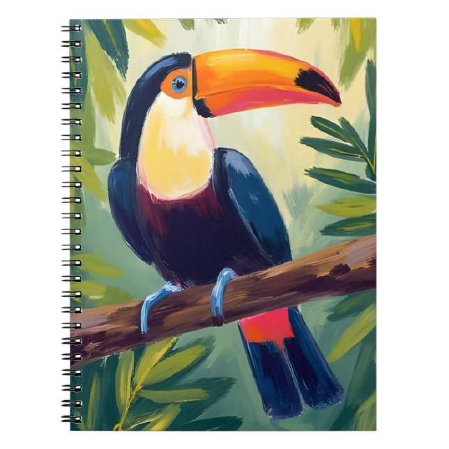 Toucan Colorful Tropical Bird Watercolor Notebook (Front)