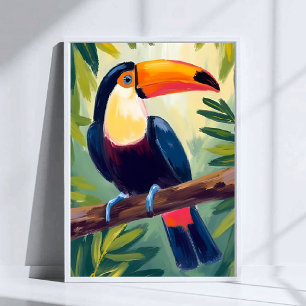 Toucan Colorful Tropical Bird Watercolor Poster