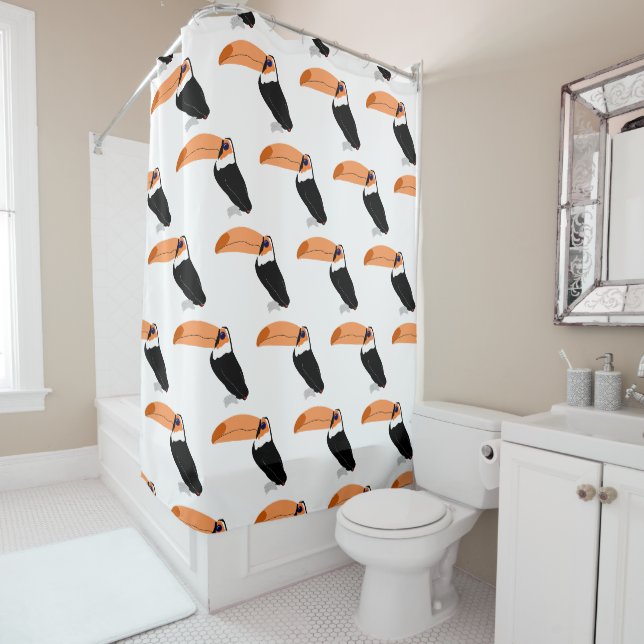 Toucan Design Shower Curtain (In Situ)