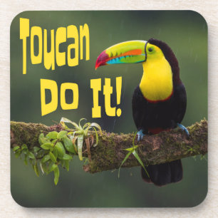Toucan Do It! Colorful Bird Motivational Funny Pun Coaster