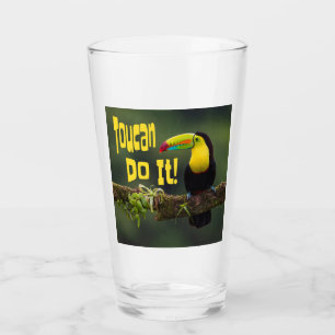 Toucan Do It! Colourful Bird Motivational Funny Pu Glass