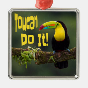 Toucan Do It! Colourful Bird Motivational Funny Pu Metal Tree Decoration