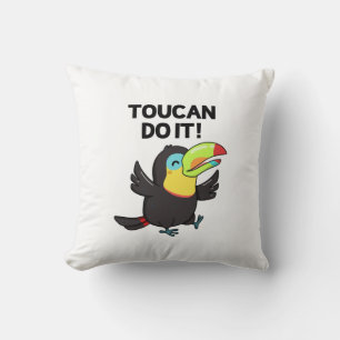 Toucan Do It Funny Positive Bird Pun  Cushion