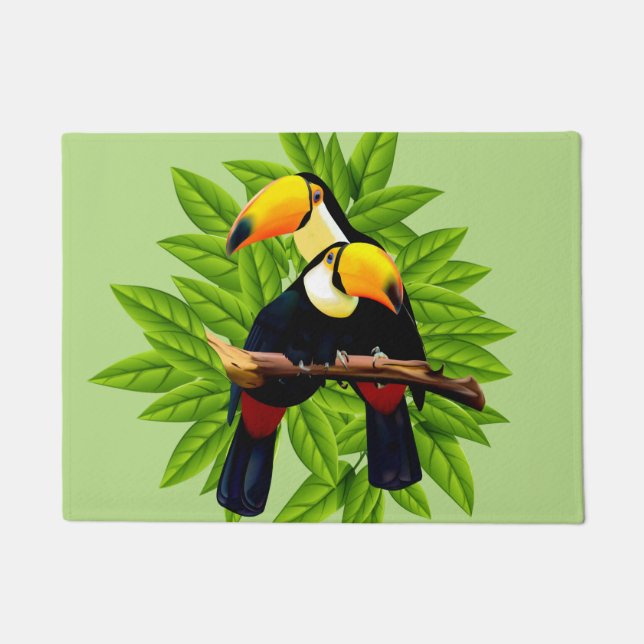 Toucan Duo Green Doormat (Front)
