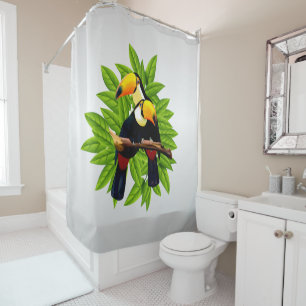Toucan Duo Silver Shower Curtain