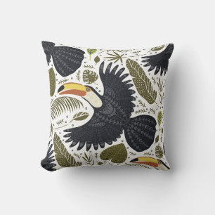 Toucan Family Throw Pillow