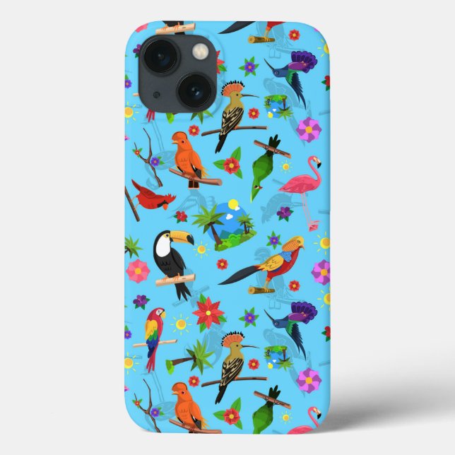 Toucan Flamingo And Arara Seamless Birds Pattern Case-Mate iPhone Case (Back)