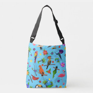Toucan Flamingo And Arara Seamless Birds Pattern Crossbody Bag