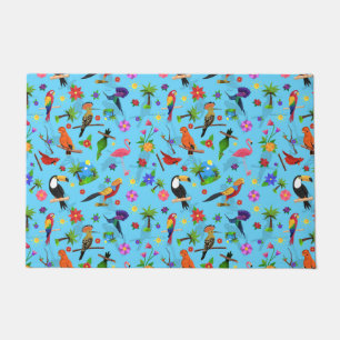 Toucan Flamingo And Arara Seamless Birds Pattern Doormat